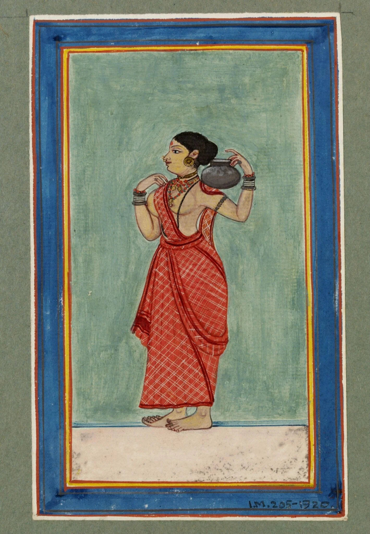 Tamil female water carrier, by Unknown, paint, 1780