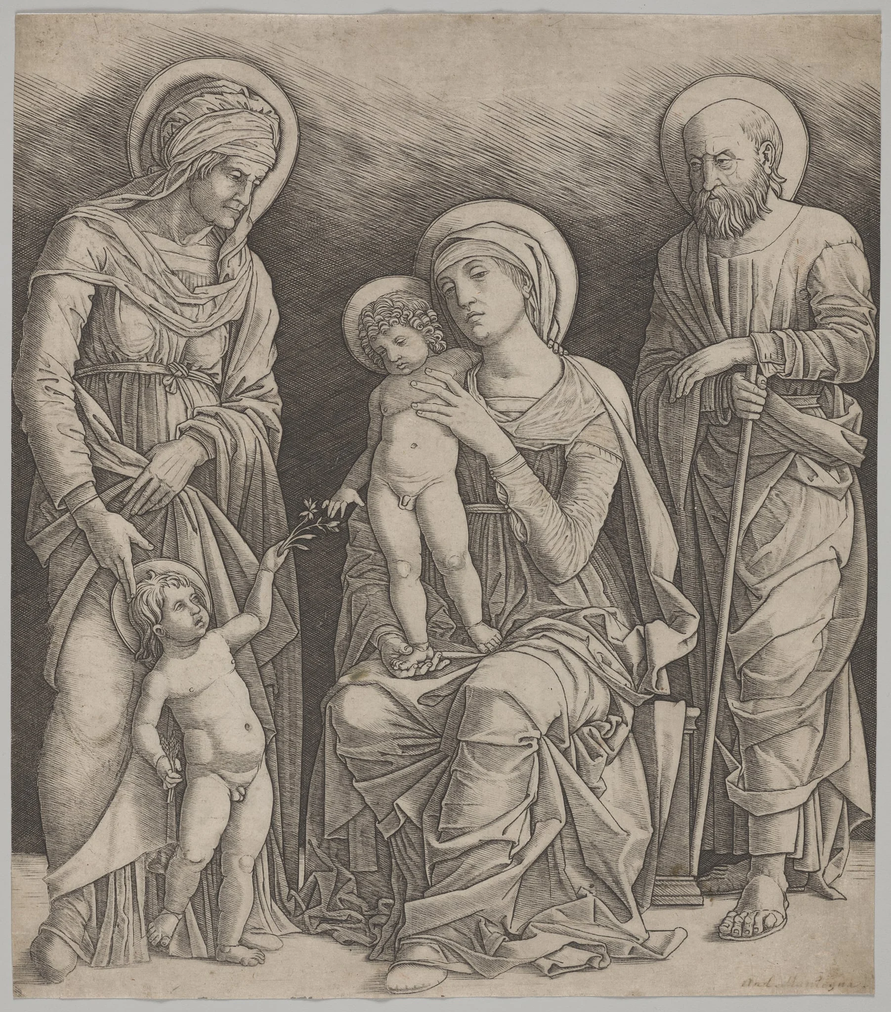 Holy Family with St. Elizabeth and the Infant St. John the Baptist, by Giovanni Antonio da Brescia, 1500
