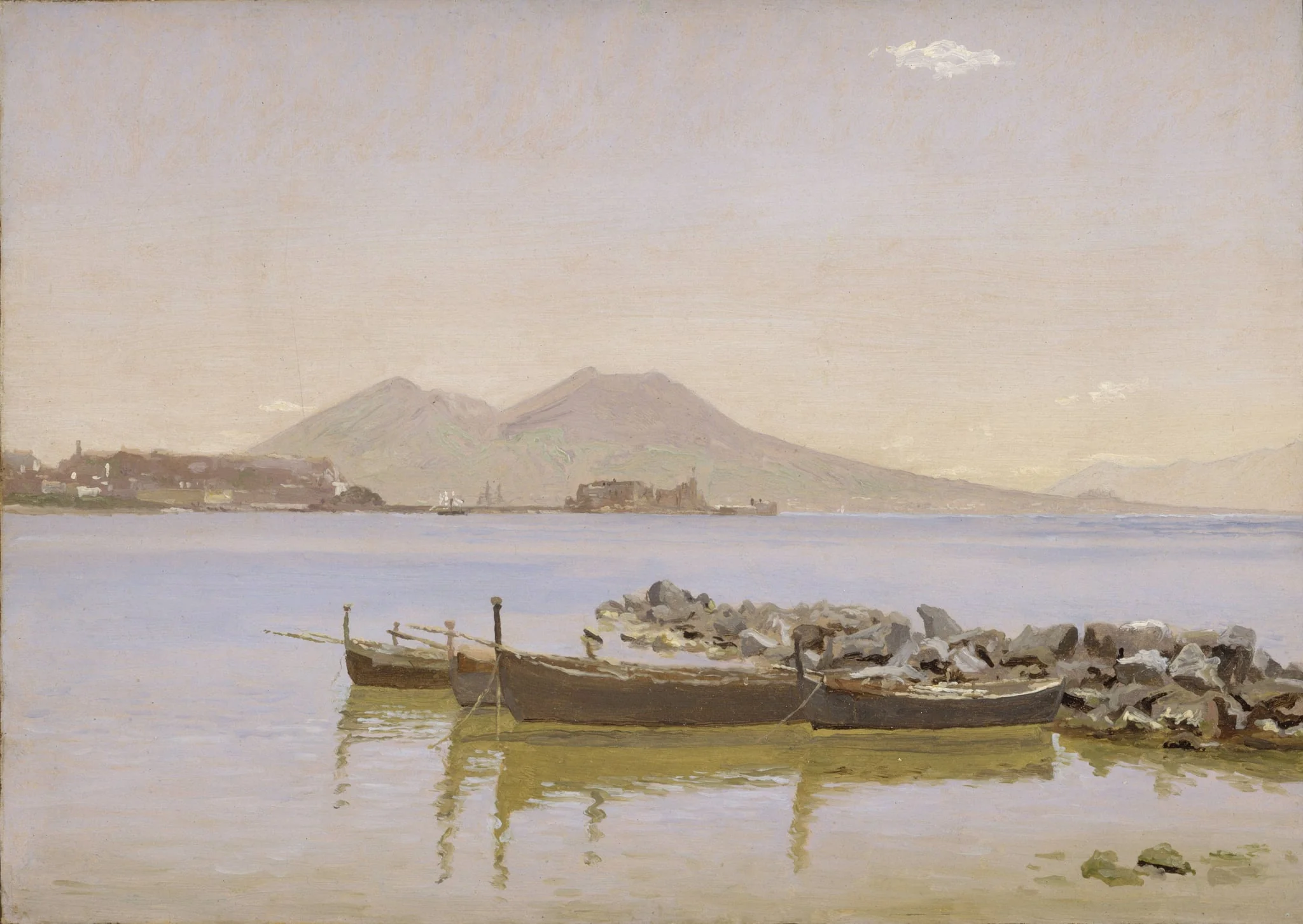 The Gulf of Naples with Vesuvius in the Background, by Unknown, 1850