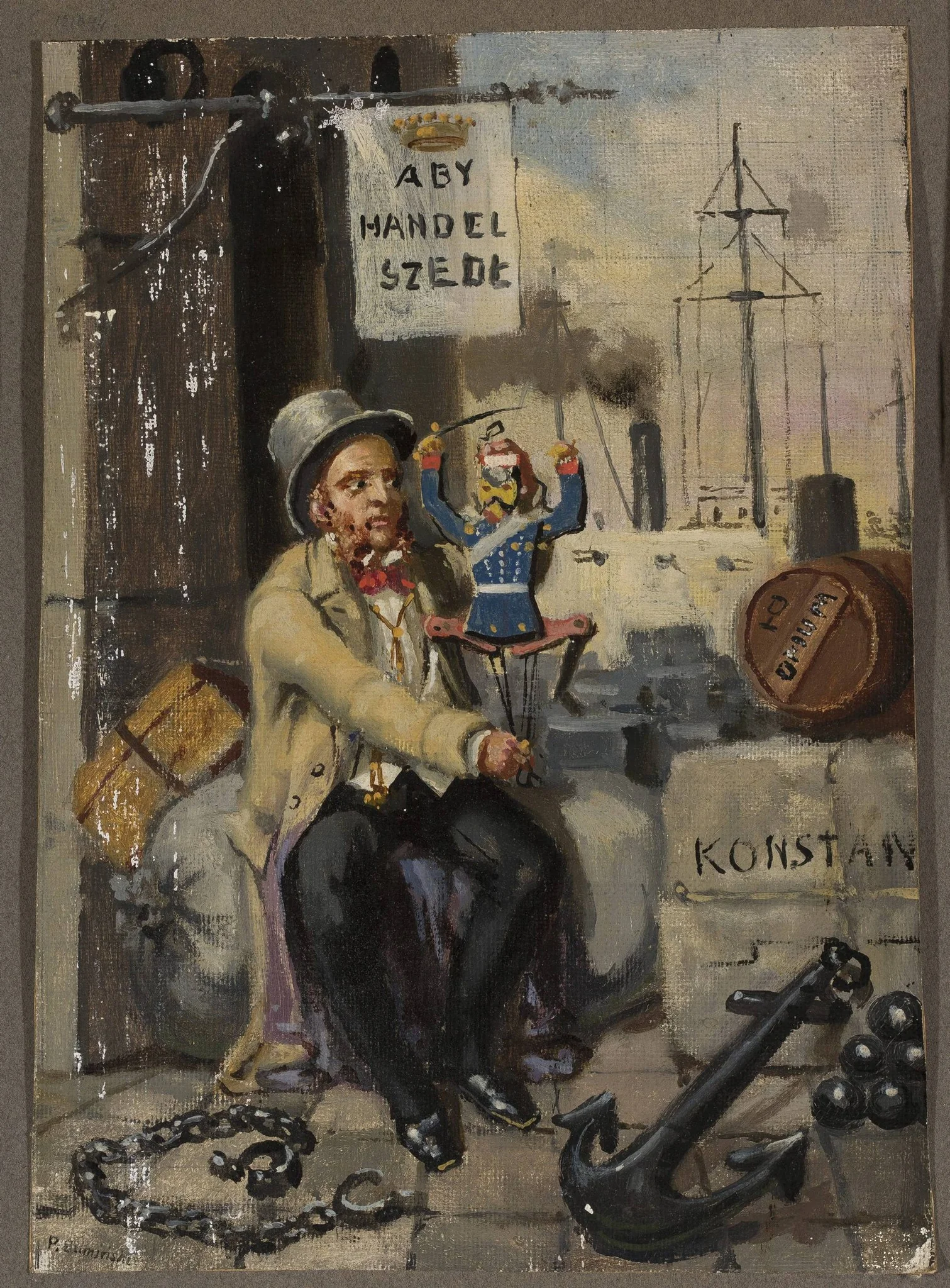 Man with a puppet