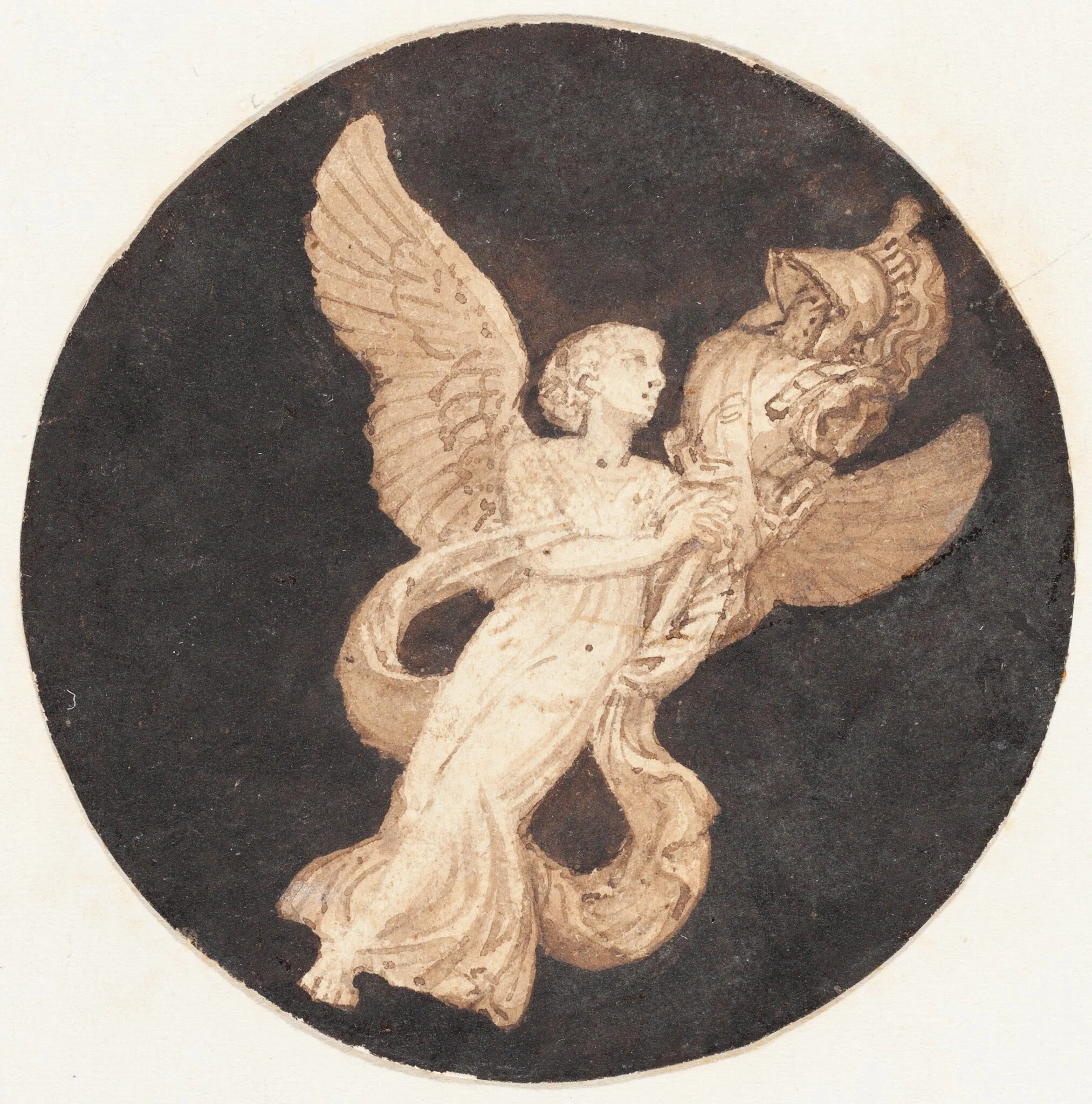 Vignette for a Title Page: "Winged Victory", by Thomas Stothard, ink, 1794