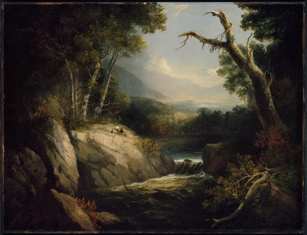 Lakes and Mountains, by Alvan Fisher, oil