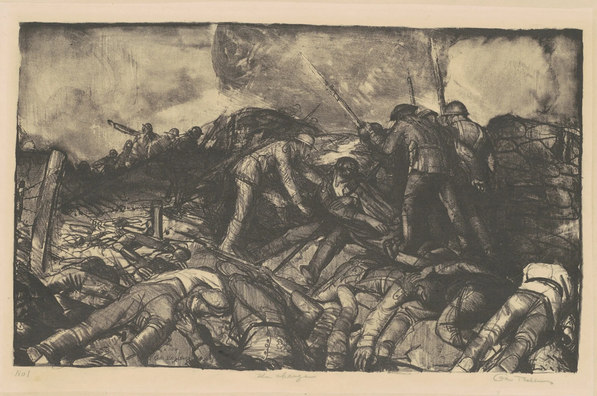 The Charge, by George Bellows, ink, 1918