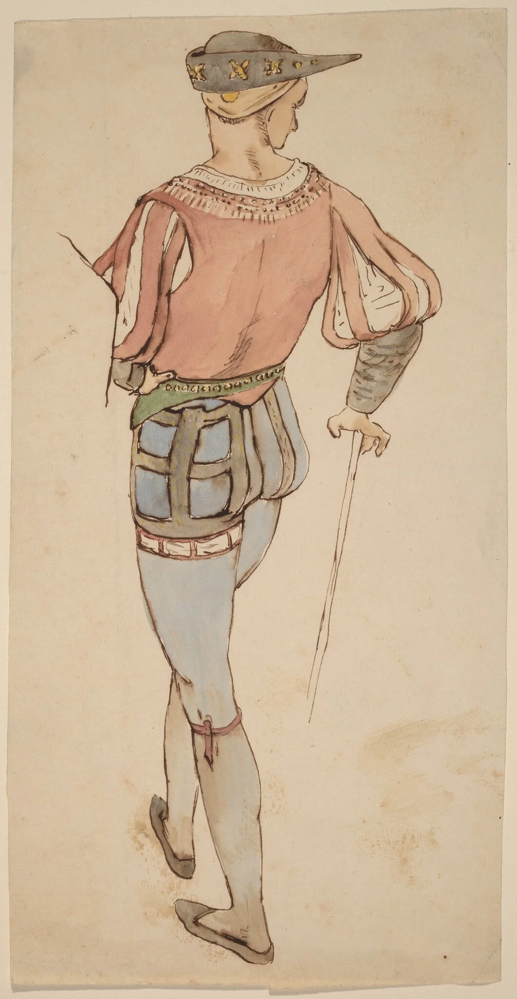 Study after Old Master, by Elihu Vedder, ink, 1858