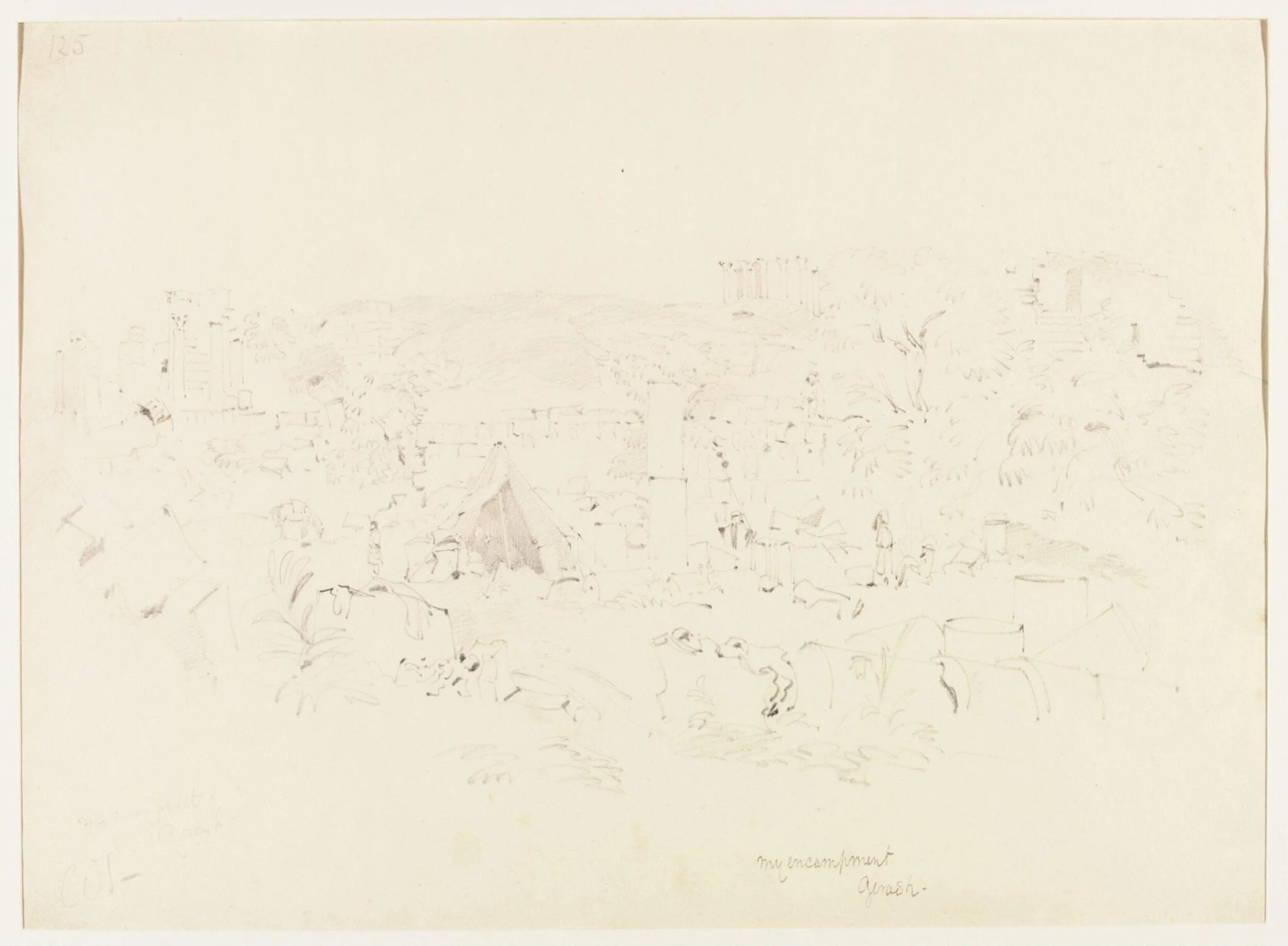 my encampment. Gerash -, by William J. Tipping, 1842