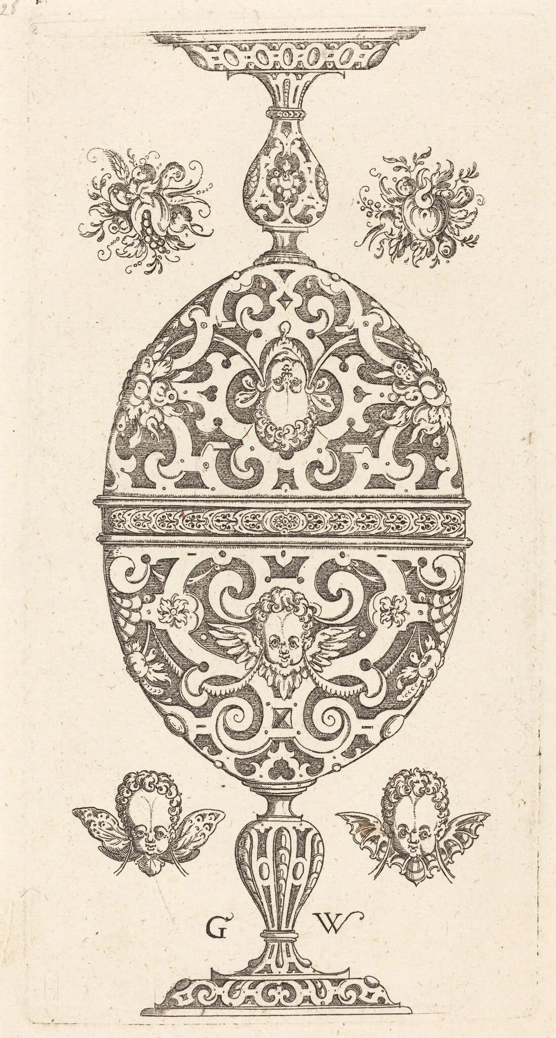 Two small goblets superimposed in reverse