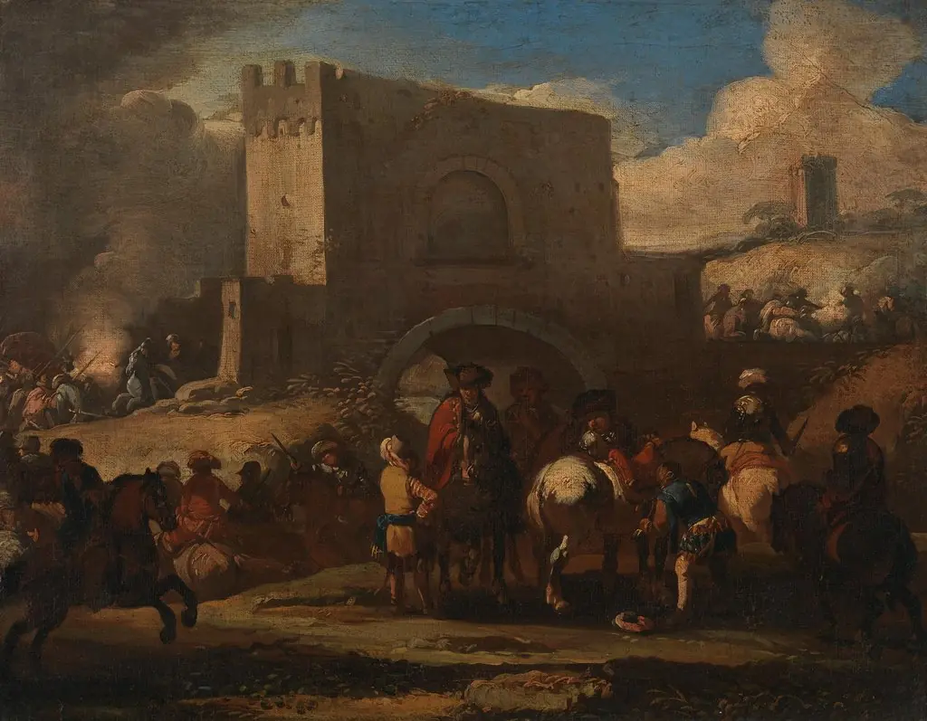 The rearguard of a cavalry engagement