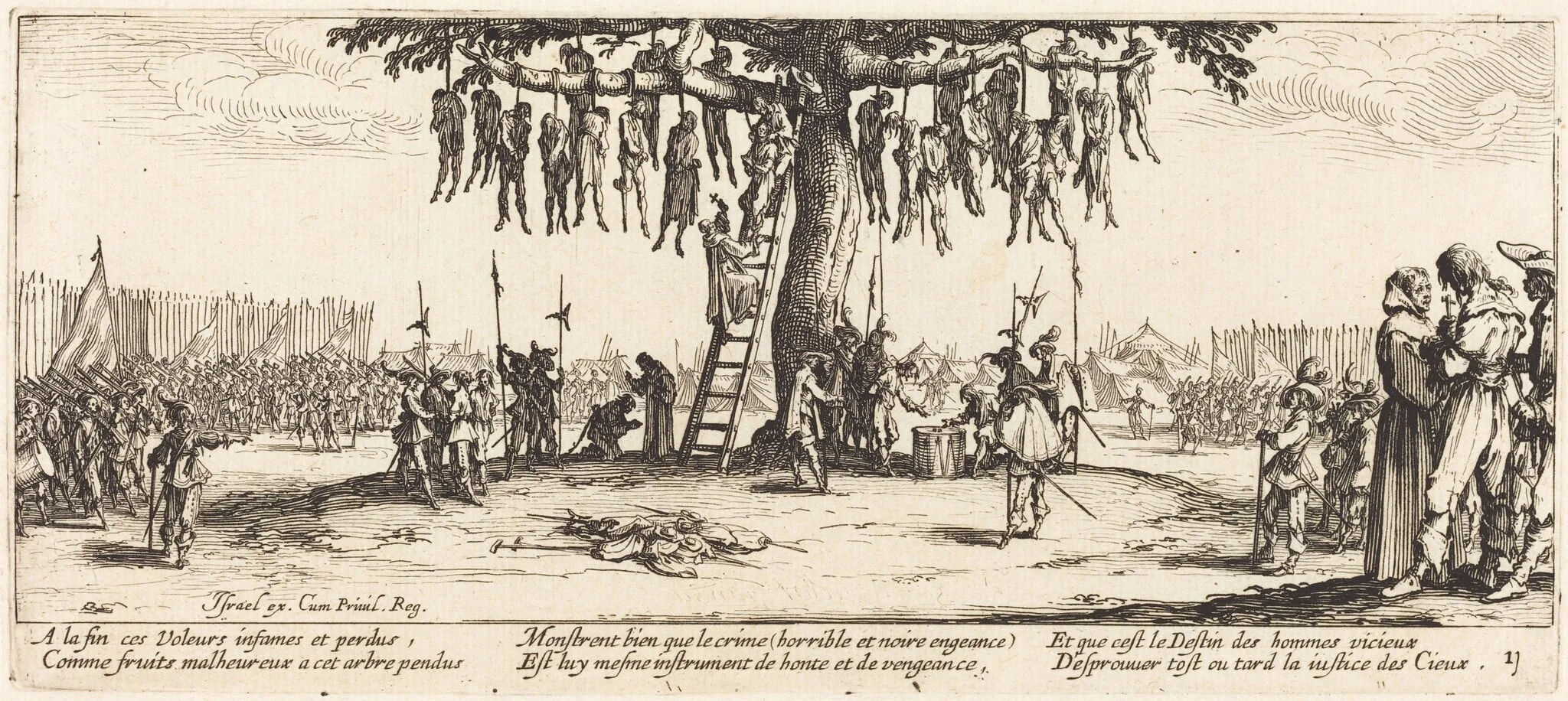 The Hanging, by Jacques Callot, ink, 1633