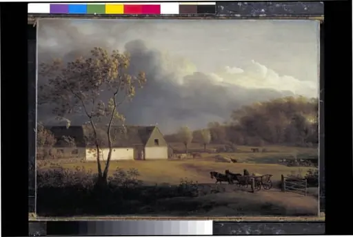 A Storm Brewing behind a Farmhouse in Zealand