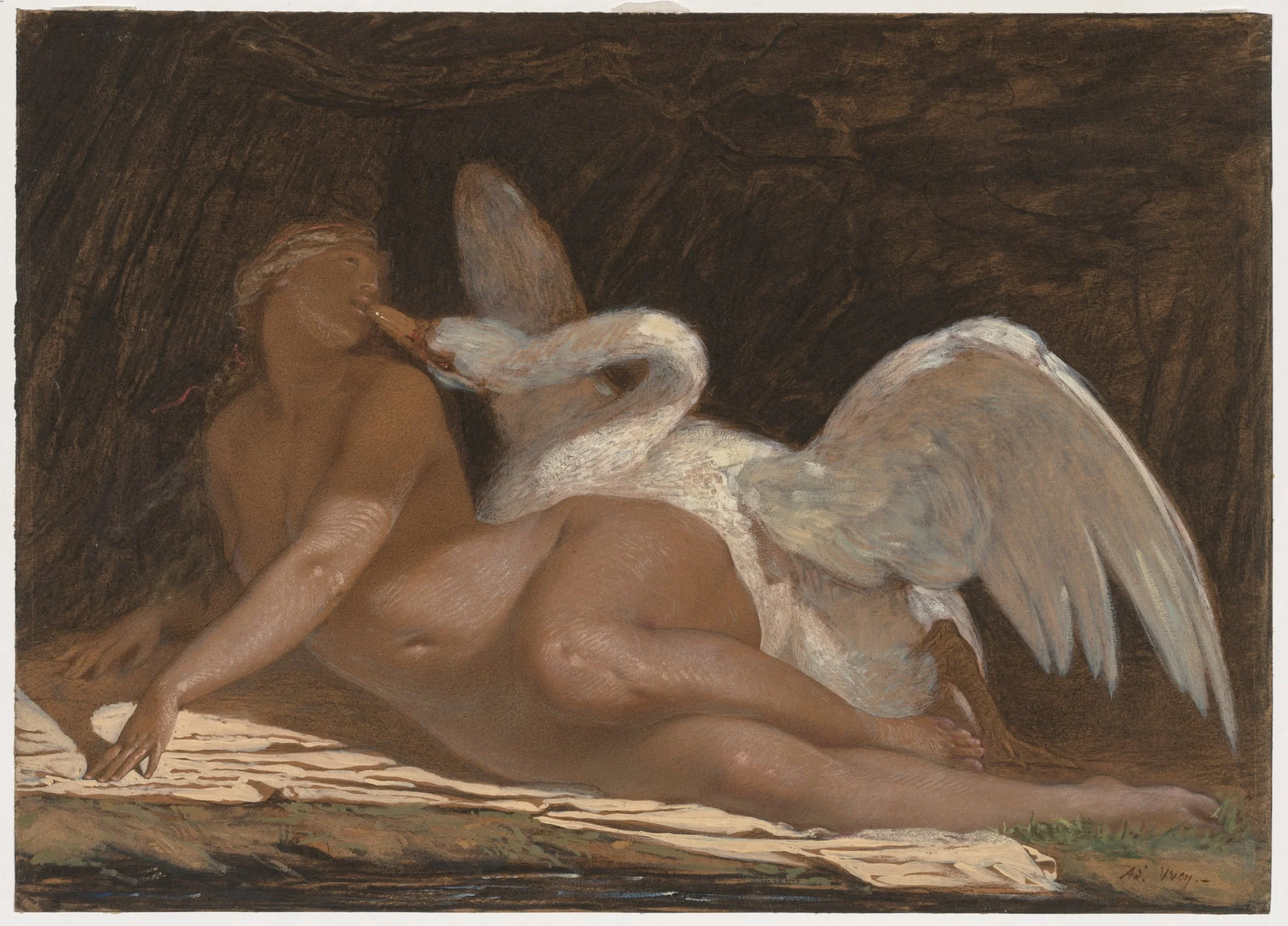 Leda and the Swan, by Adolphe Yvon, 1864