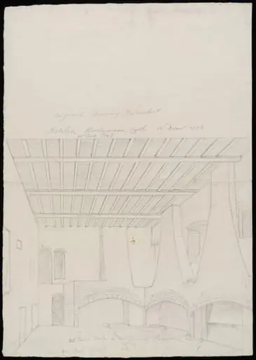 Interior of kitchen.