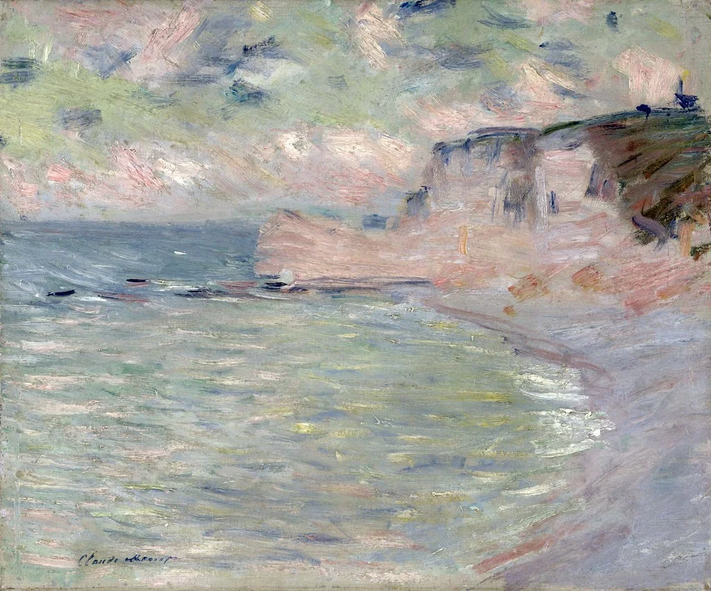 Falaise et Porte d'Amont, effet du matin, by Claude Monet, oil, 1893