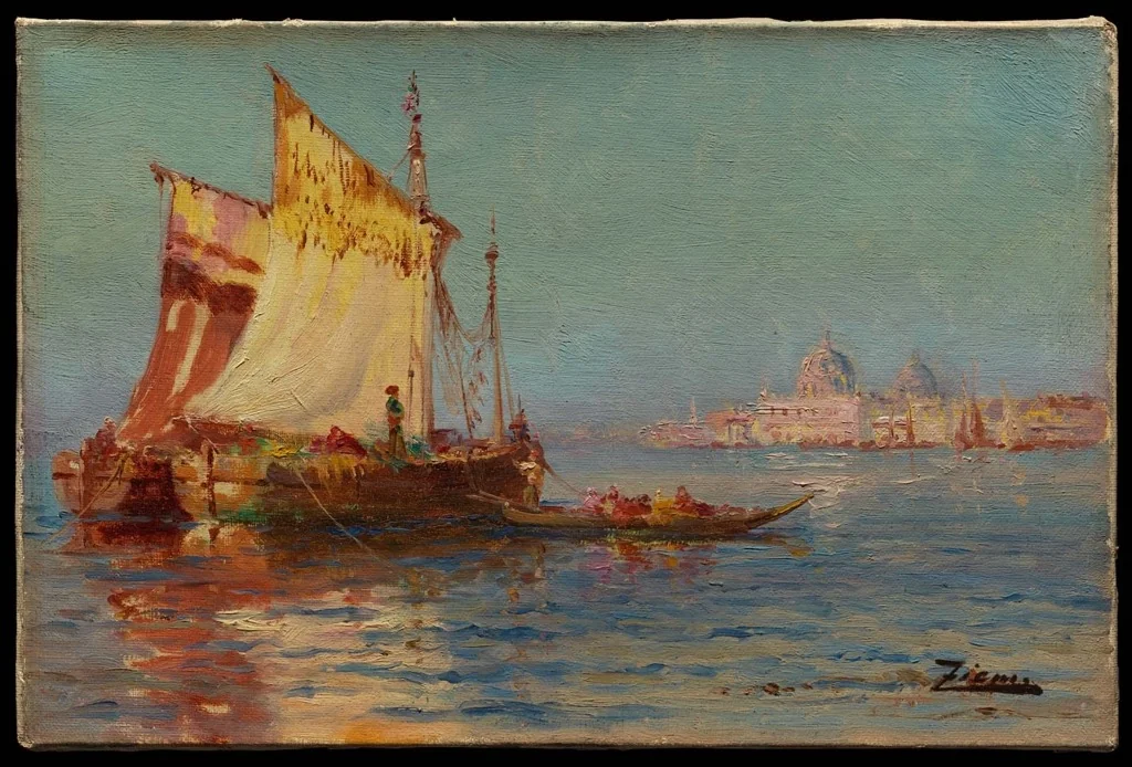 Venetian Sailboats, by Félix Ziem, oil, 1871