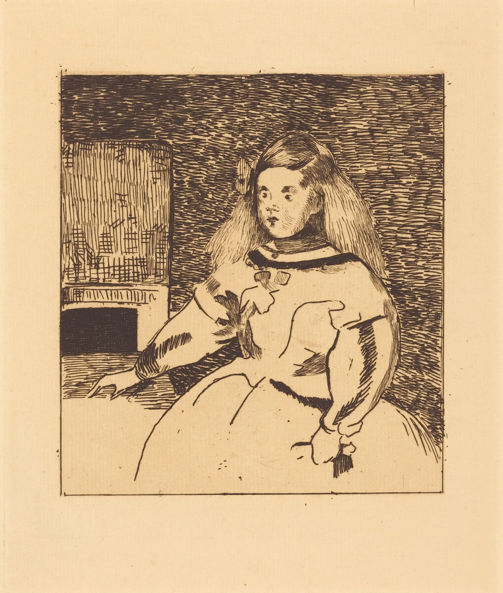 The Infanta Marguerita (Infante Marguerite), by Edouard Manet, ink, 1861
