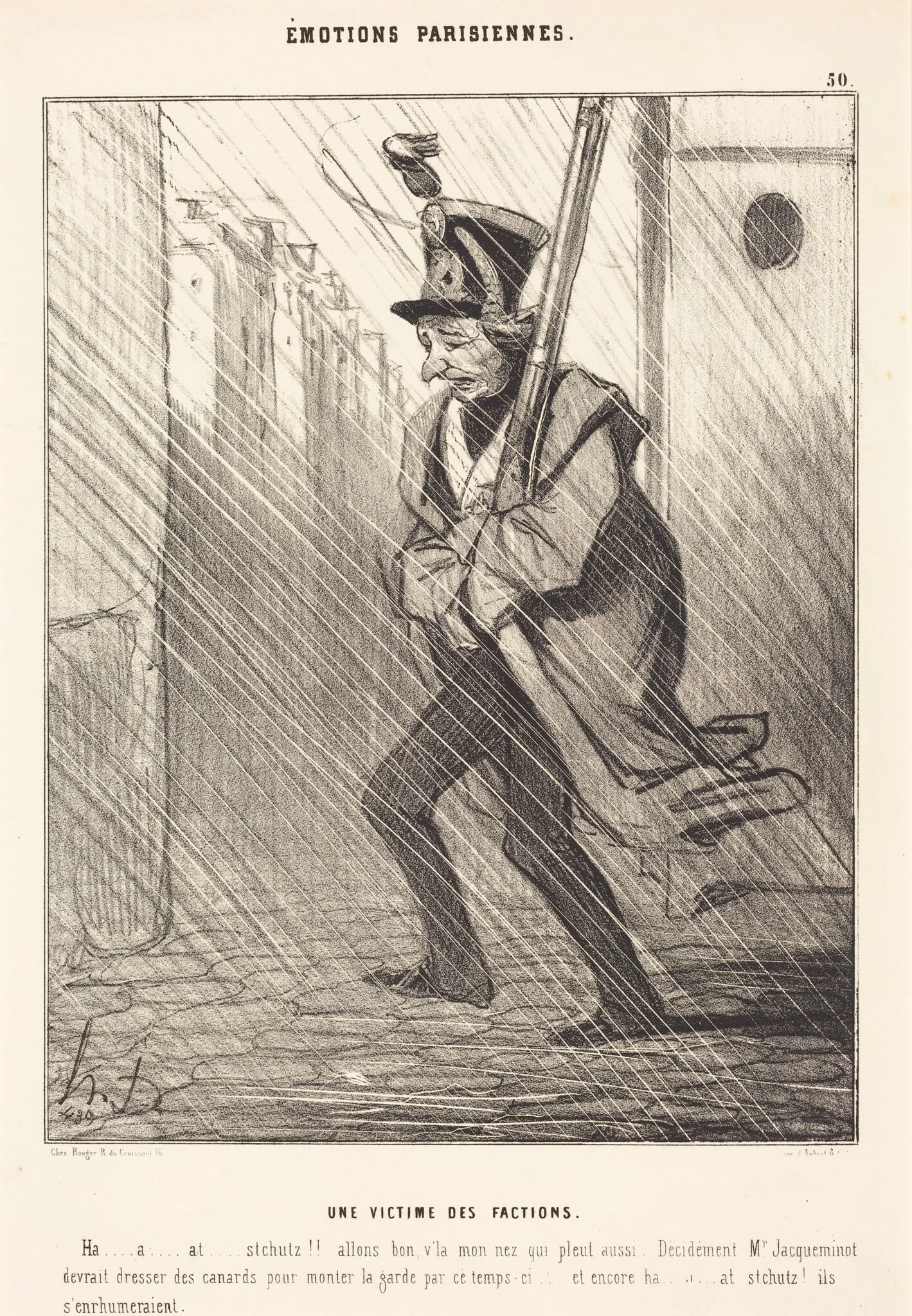 Emotions Parisiennes: Une Victime des Factions, by Honoré Daumier, ink, 1842