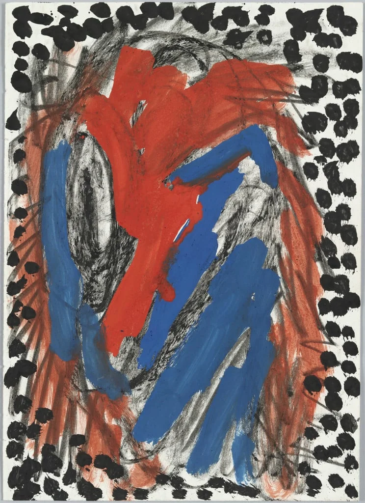 Untitled, by A.R. Penck, gouache, 1974