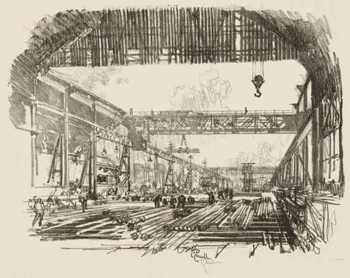English War Work:  Steel Bars for Shells