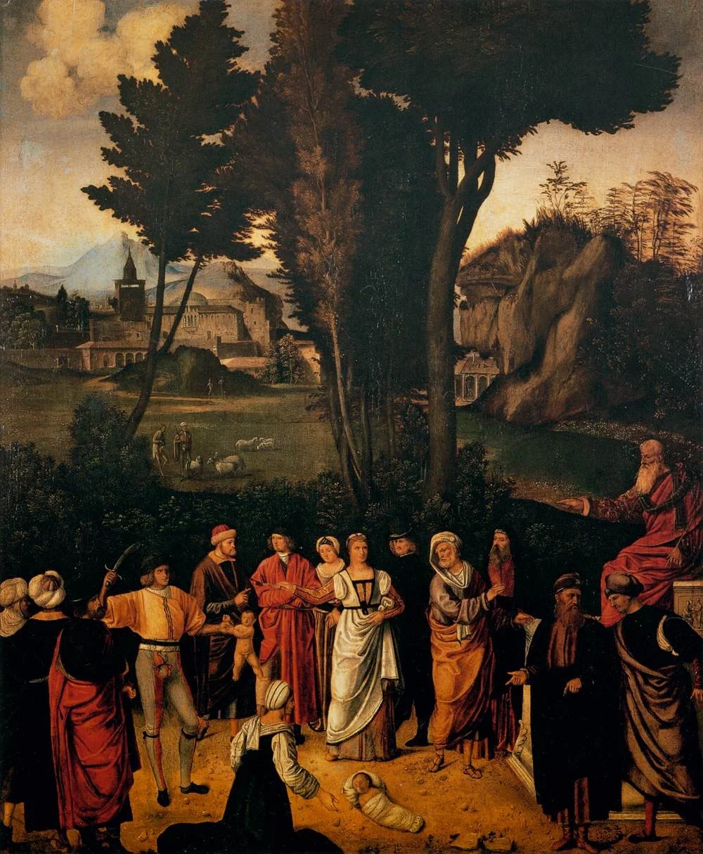 The Judgement of Solomon, by Giorgione, oil, 1500