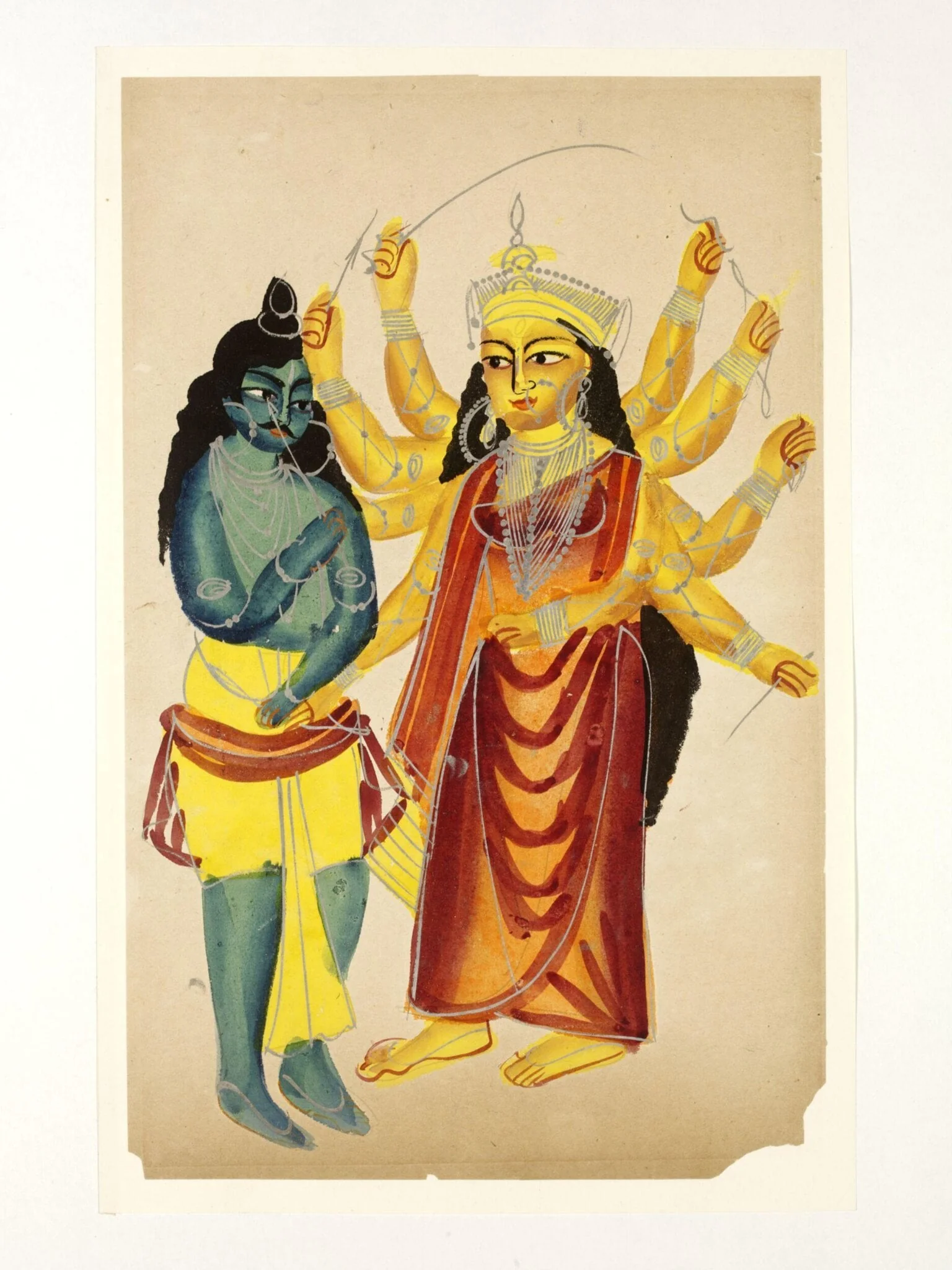 Rama and Durga, by Unknown, paint, 1890