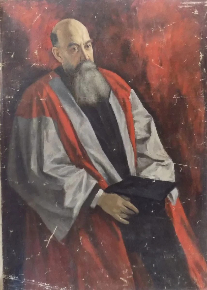 Portret(ul lui Nicolae) Iorga (în roba de doctor honoris causa al Universității Oxford), by Magda Iorga, 1933