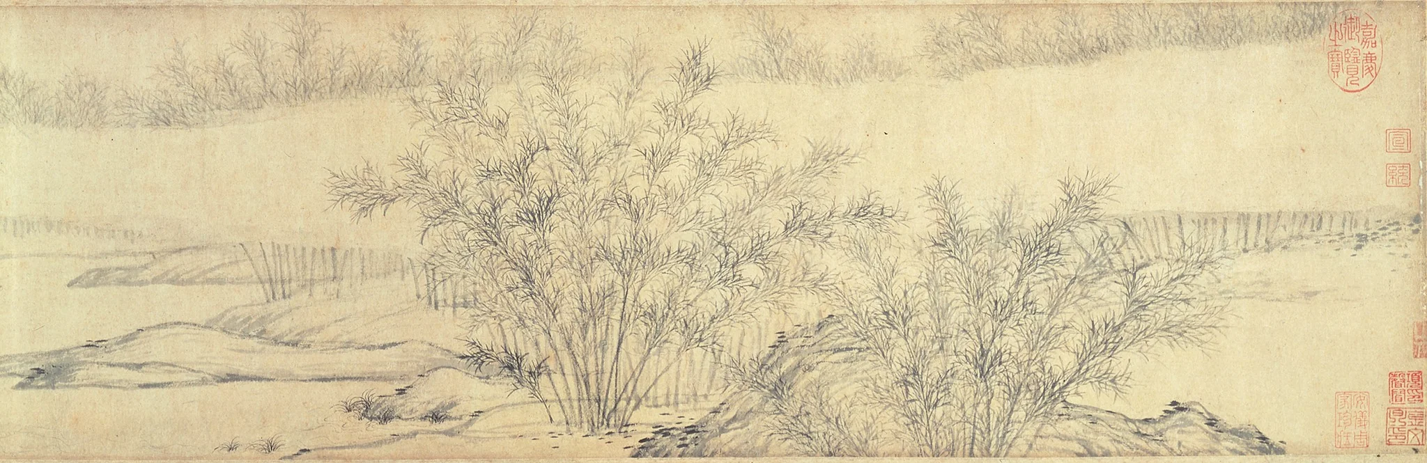 元人集錦　卷　管道昇煙雨叢竹, by Guan Daosheng, unspecified, 1308