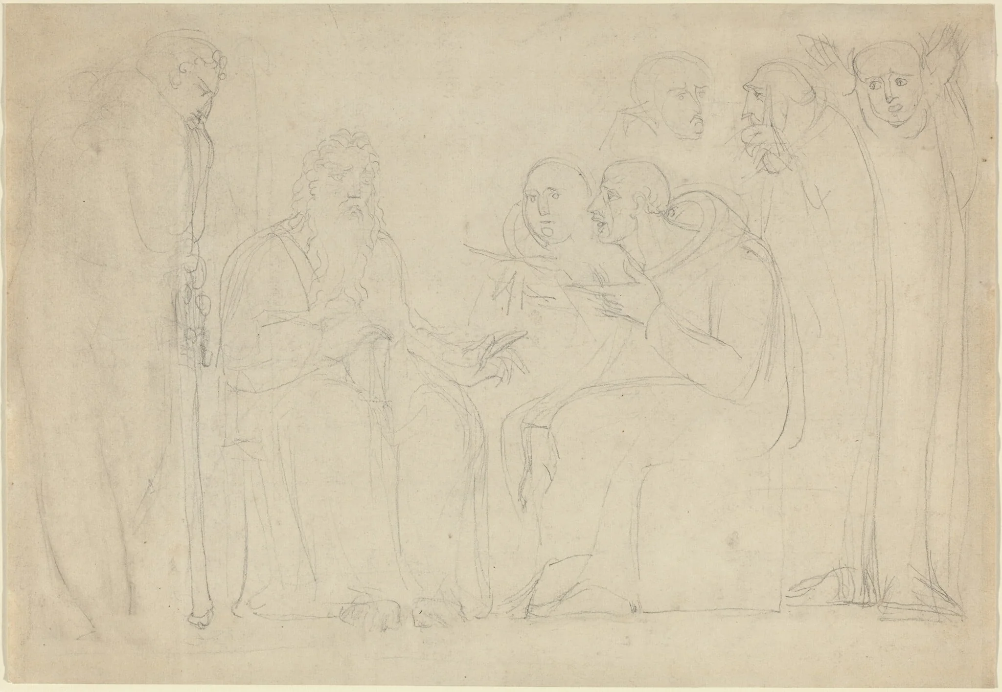 Saint Augustine Converting King Ethelbert of Kent, by William Blake, graphite, 1793