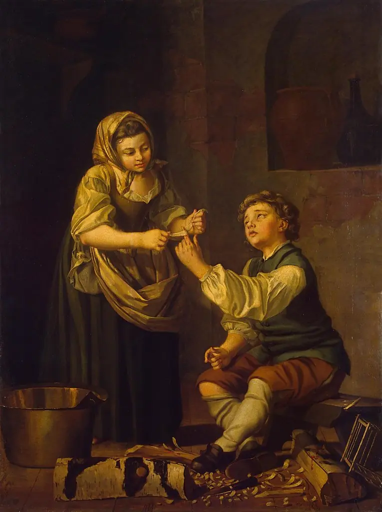 Children Bandaging a Finger