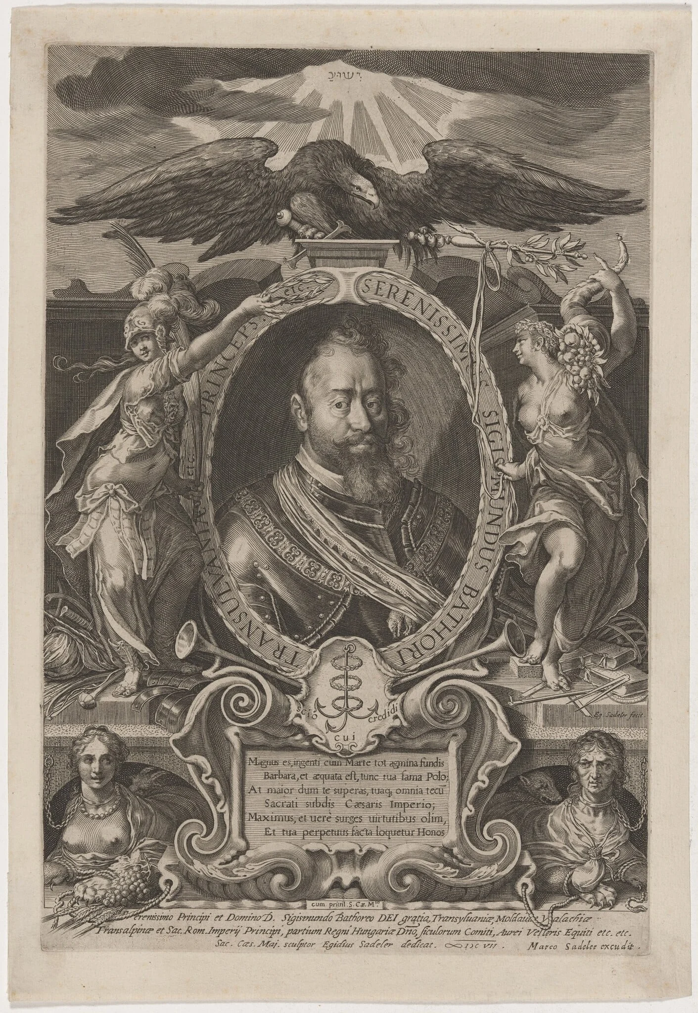 Sigismund Bathori, Prince of Transylvania, by Aegidius Sadeler II, ink, 1600