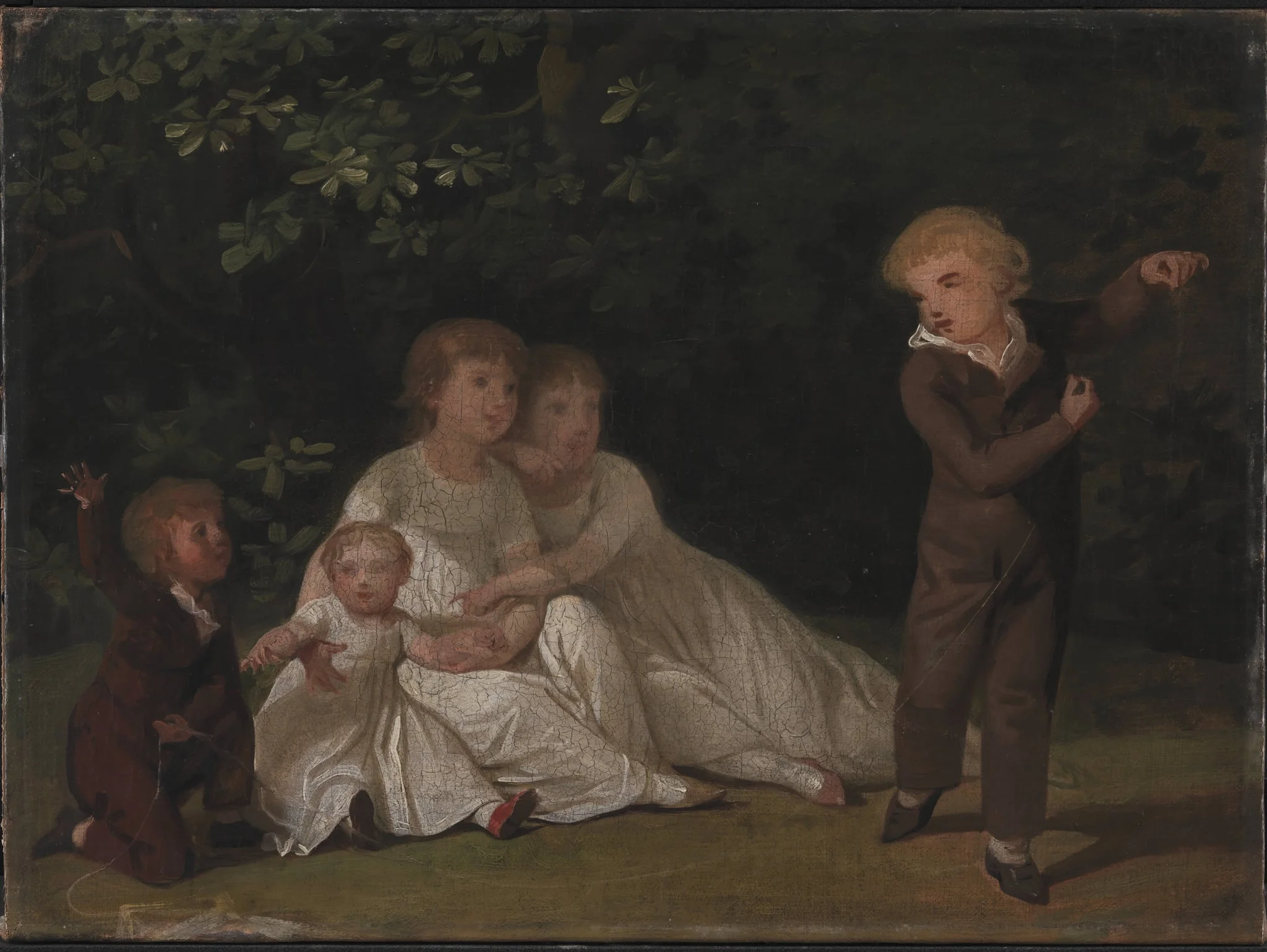 The Artist's Five Children in a garden. Study
