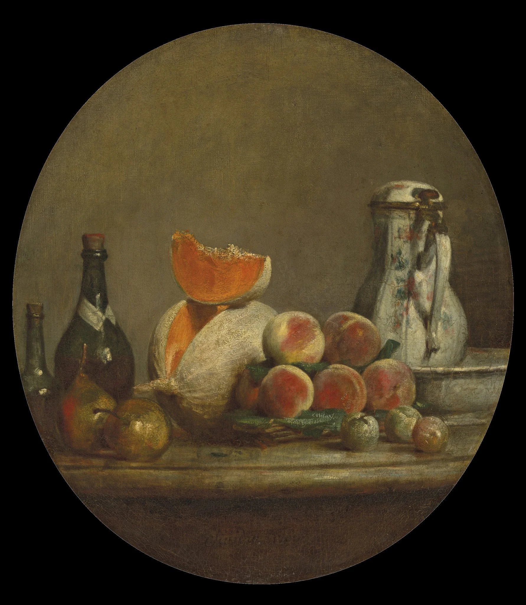 The Sliced Melon, by Jean-Baptiste-Siméon Chardin, oil, 1760