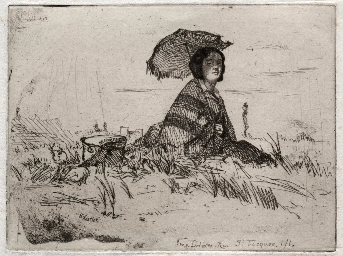 Twelve Etchings from Nature:  En Plein Soleil, by James McNeill Whistler, 1858