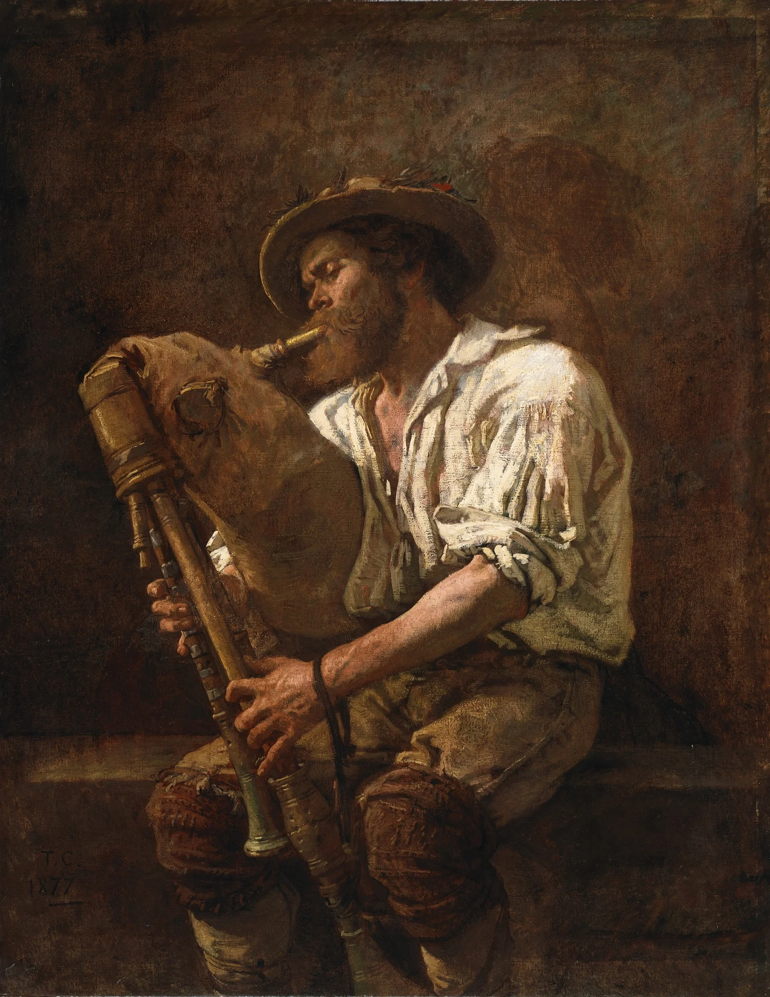 Pifferaro, by Thomas Couture, oil, 1889