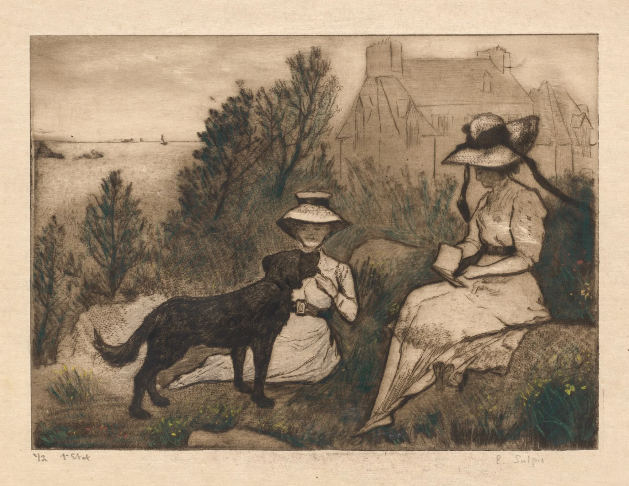 Au Jardin, by Emile Jean Sulpis, 1900