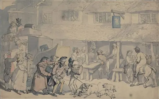 Scene outside an inn