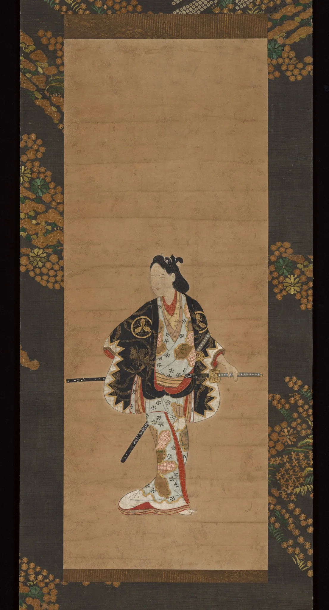 Standing Beauty with Two Swords 若衆立姿図 (Wakashū tachisugata zu)