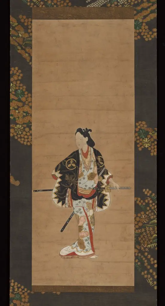 Standing Beauty with Two Swords 若衆立姿図 (Wakashū tachisugata zu)
