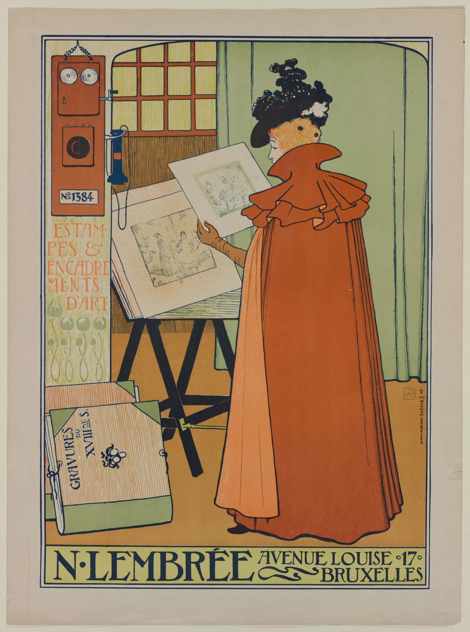 Poster for the Lembrée Gallery, by Théo van Rysselberghe, 1897