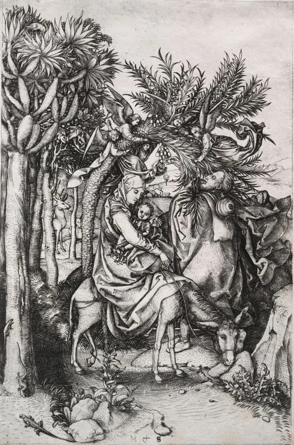 The Flight into Egypt, by Martin Schongauer, 1472