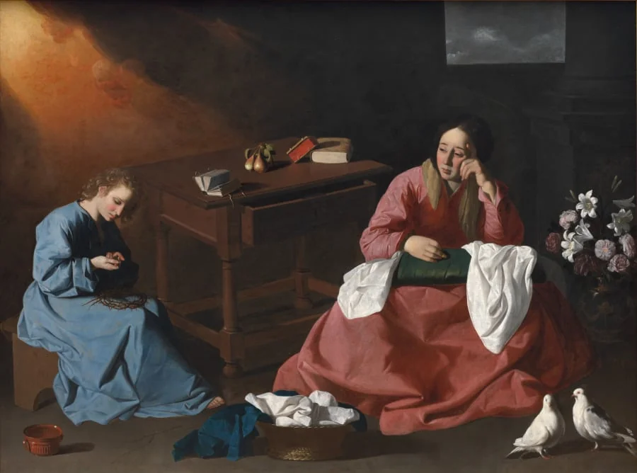 Christ and the Virgin in the House at Nazareth, by Francisco de Zurbarán, unspecified, 1640