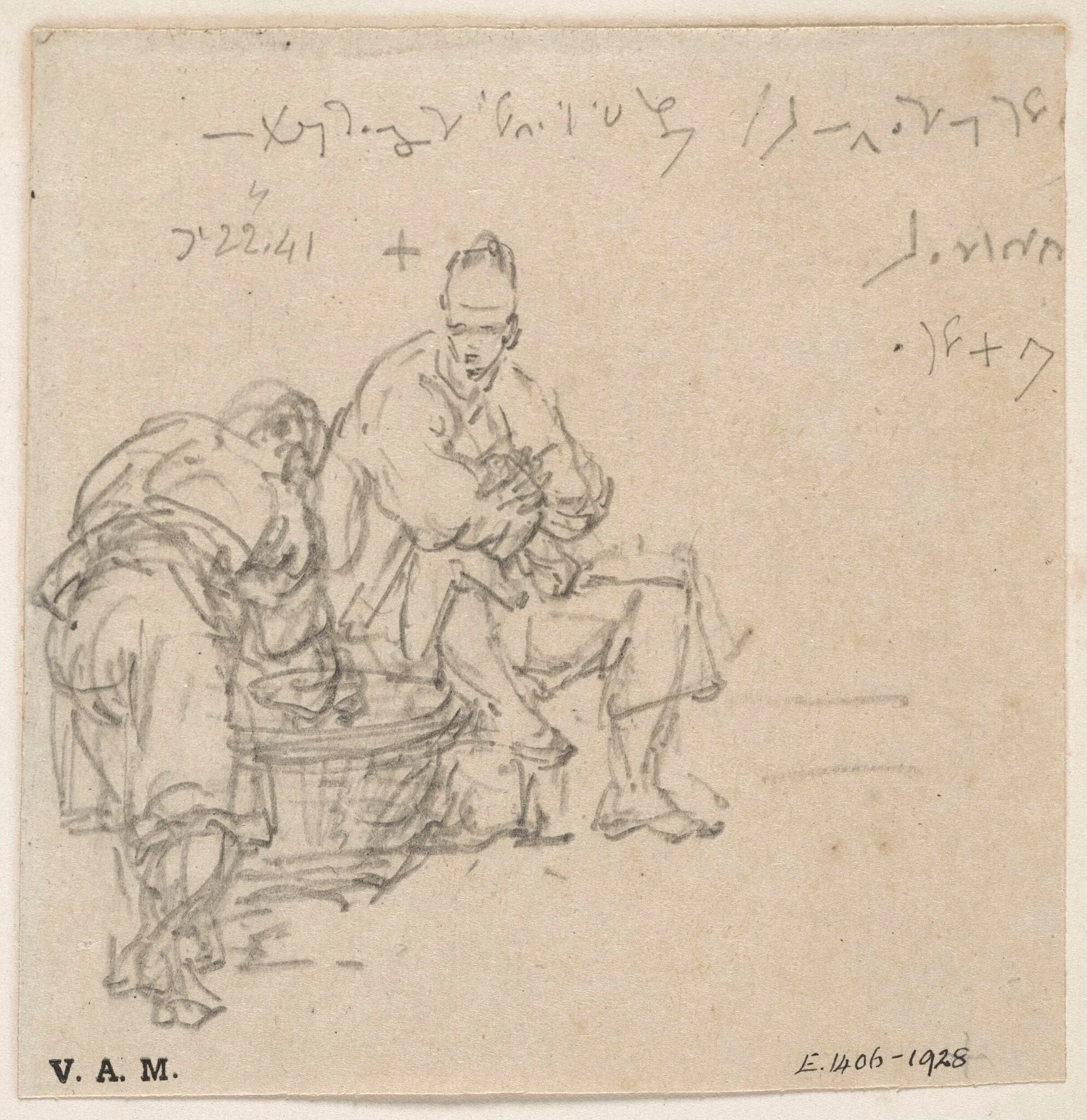 Chinese figures by a basket, by George Chinnery, 14