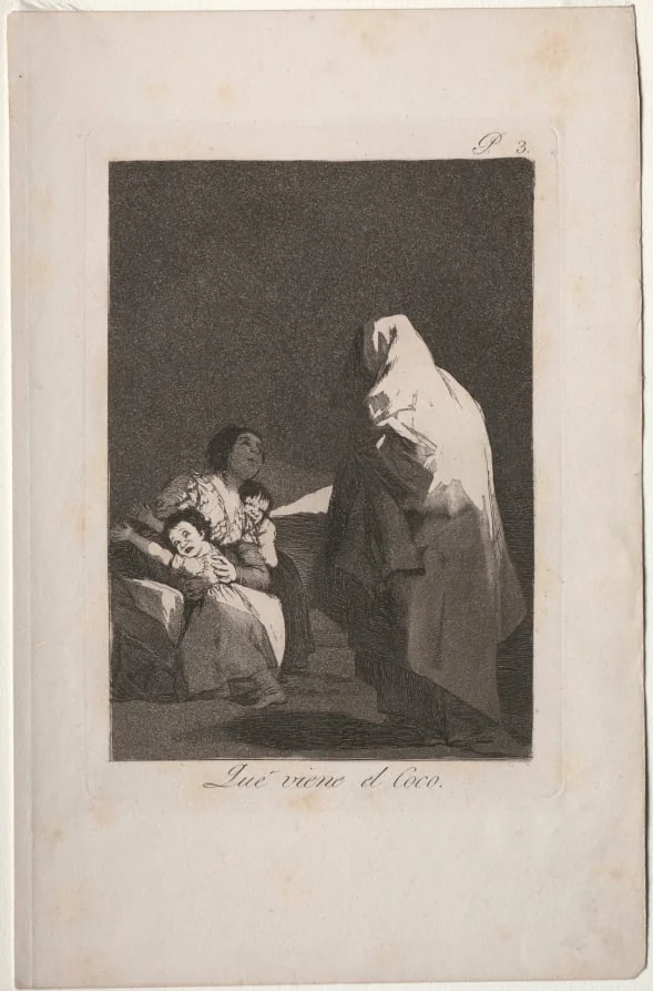Here Comes the Bogeyman, Plate 3, by Francisco Goya, 1799