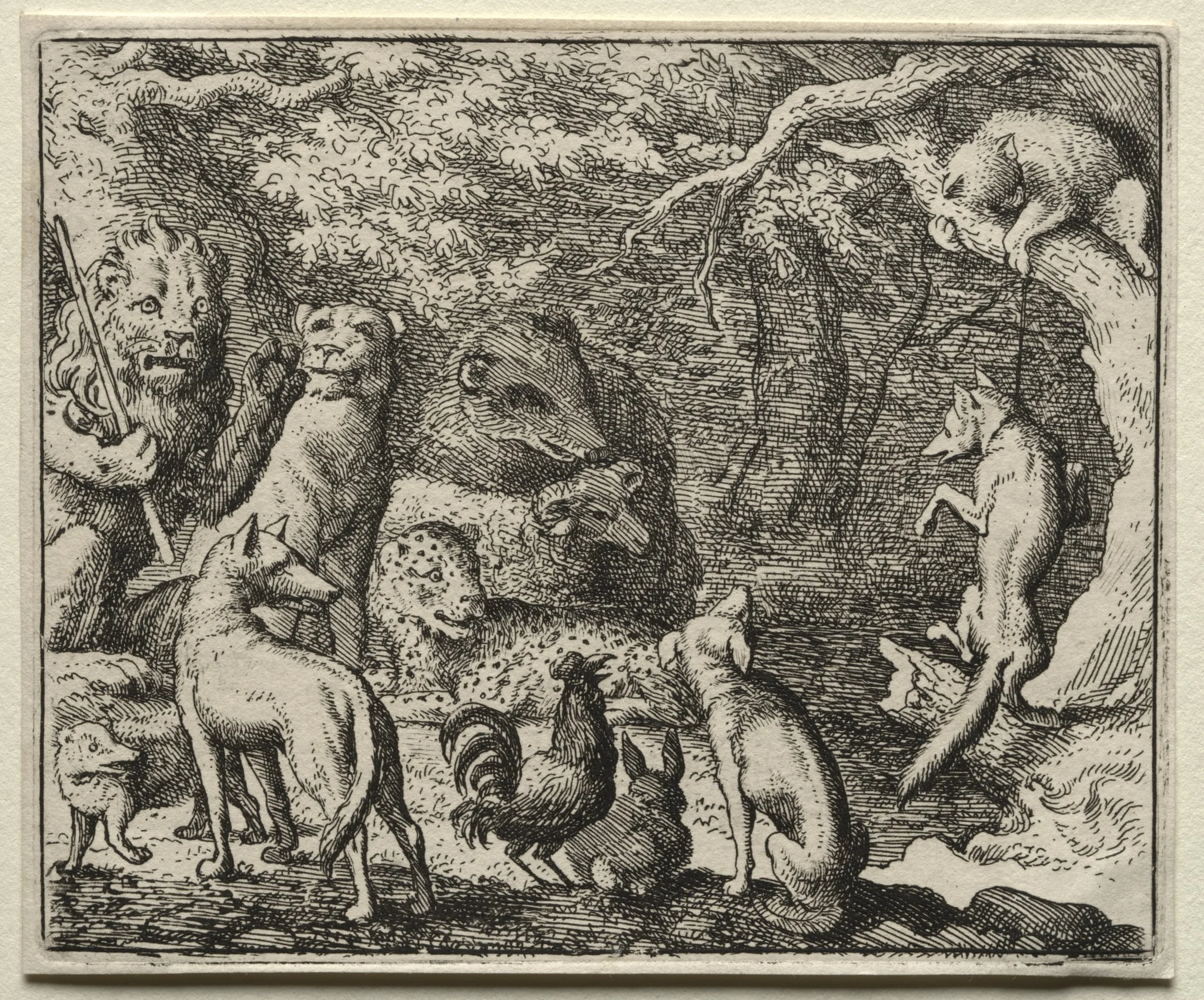 Reynard the Fox:  Reynard Asks Permission to Confess, by Allart van Everdingen, 1662