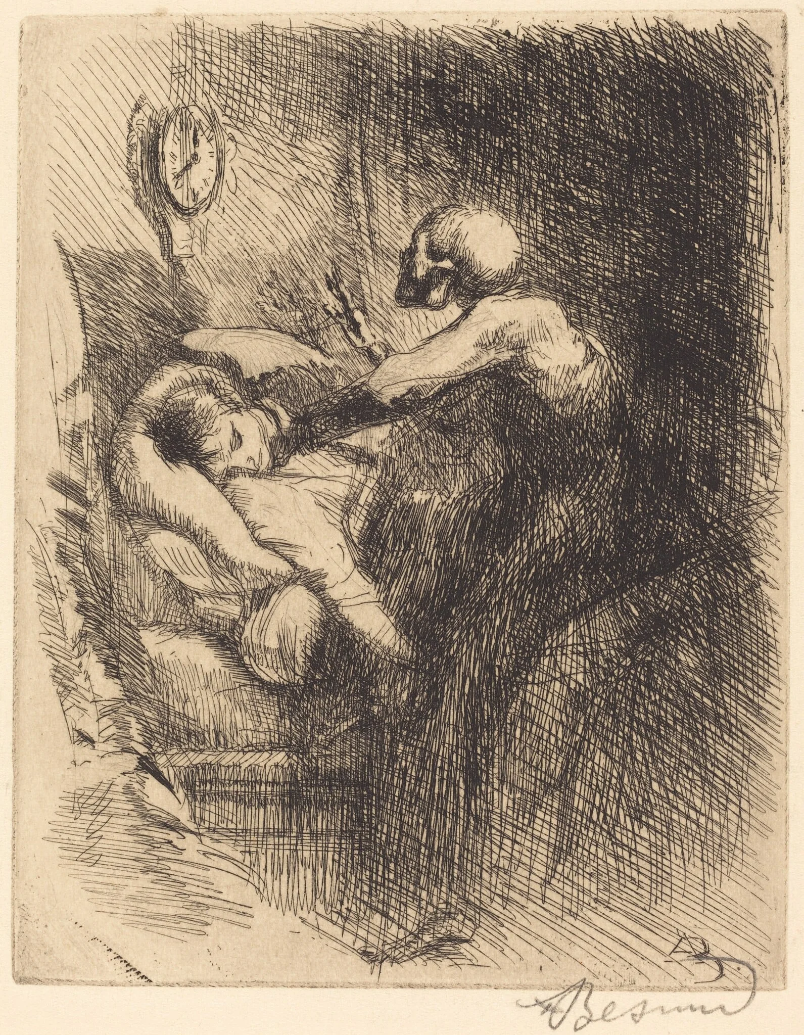 Punctual (Ponctuelle), by Paul-Albert Besnard, ink, 1900