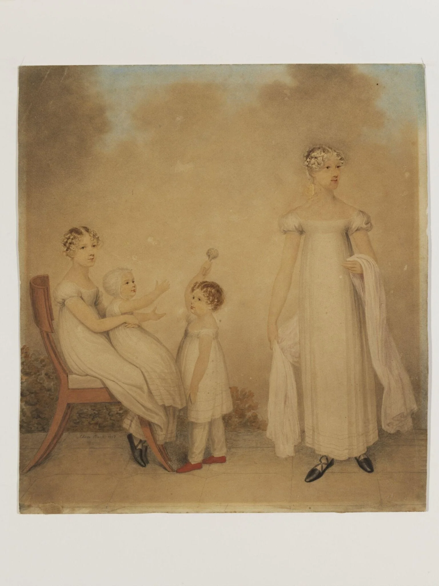 Four children of the Ackland family, by Adam Buck, watercolor, 1817