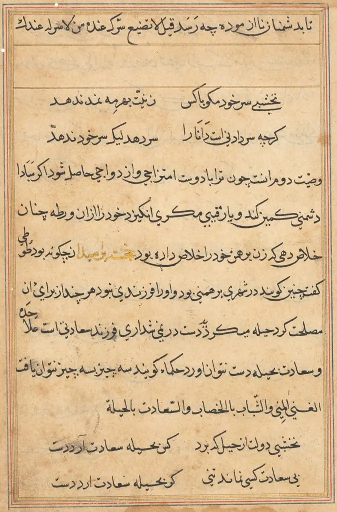 Page from Tales of a Parrot (Tuti-nama): text page
