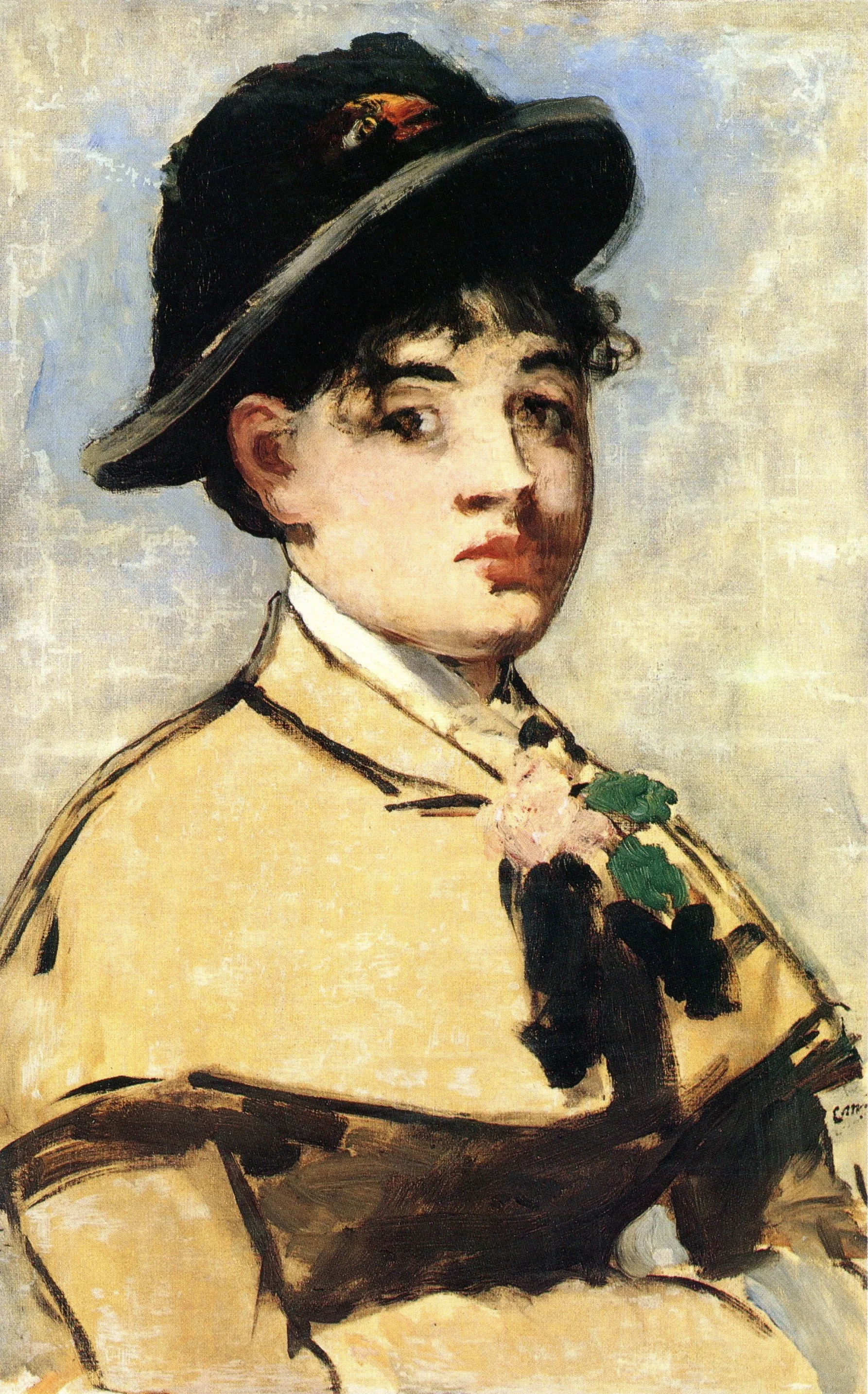 Junge Frau mit Pelerine, by Edouard Manet, oil, 1891
