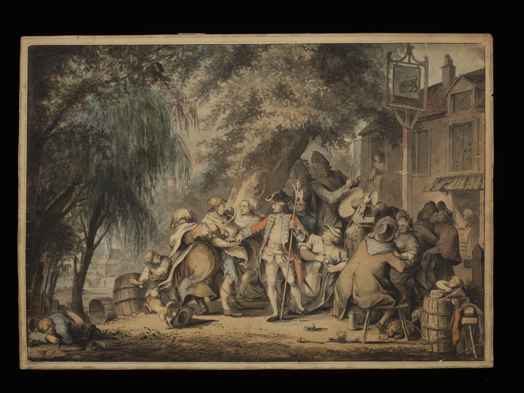 The Recruiting Sergeant, by Grimm, watercolor, 1770