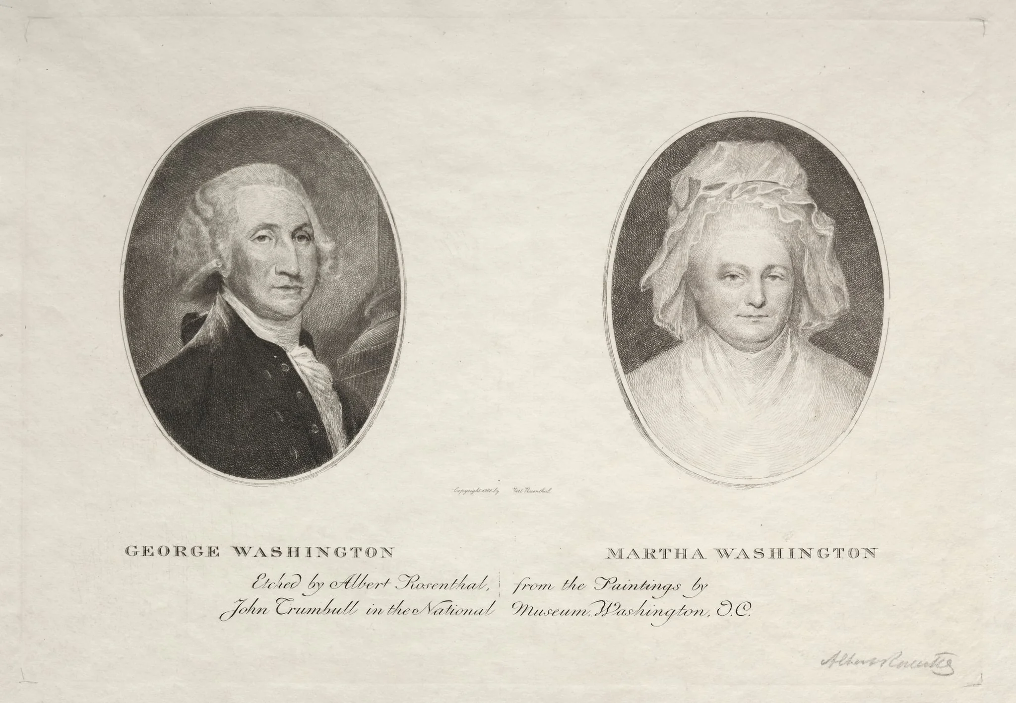 George and Martha Washington, by Albert Rosenthal, 1901