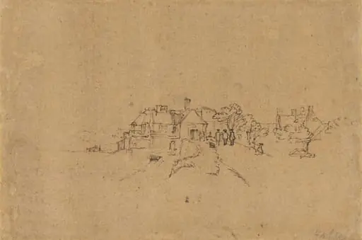 Figures on the Anthoniesdijk Entering Houtewael [verso]