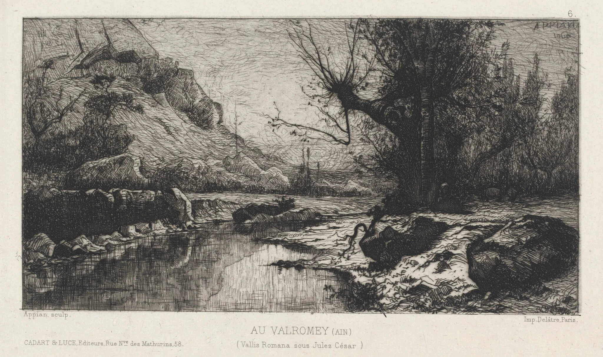 Au Valromey, by Adolphe Appian, ink, 1868